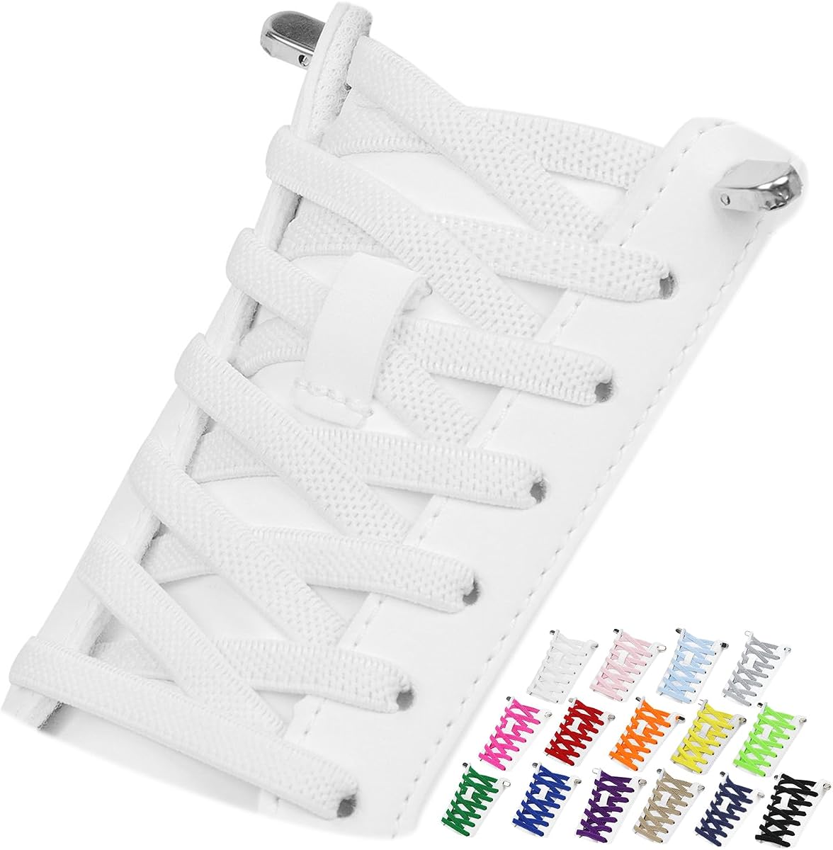 2 pares de cordones elásticos sin atar, cordones sin atar de 6 mm