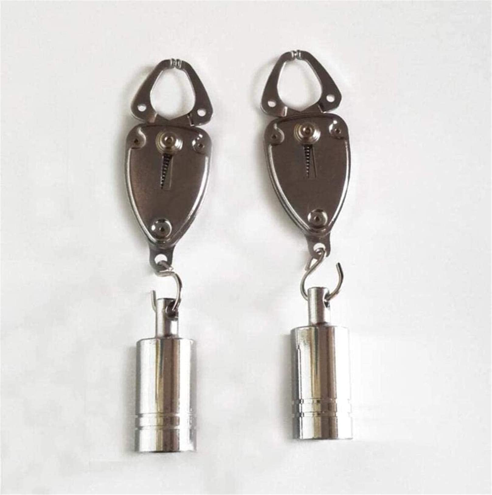 Fetisch Bondage Stahl Brustklemmen/Nipple Clamps für Frauen Paare, 1 Paar Metall Schwer Nippel Klemmen Stimulator mit Anhänger Extrem SM Brüste Klitoris Klammern