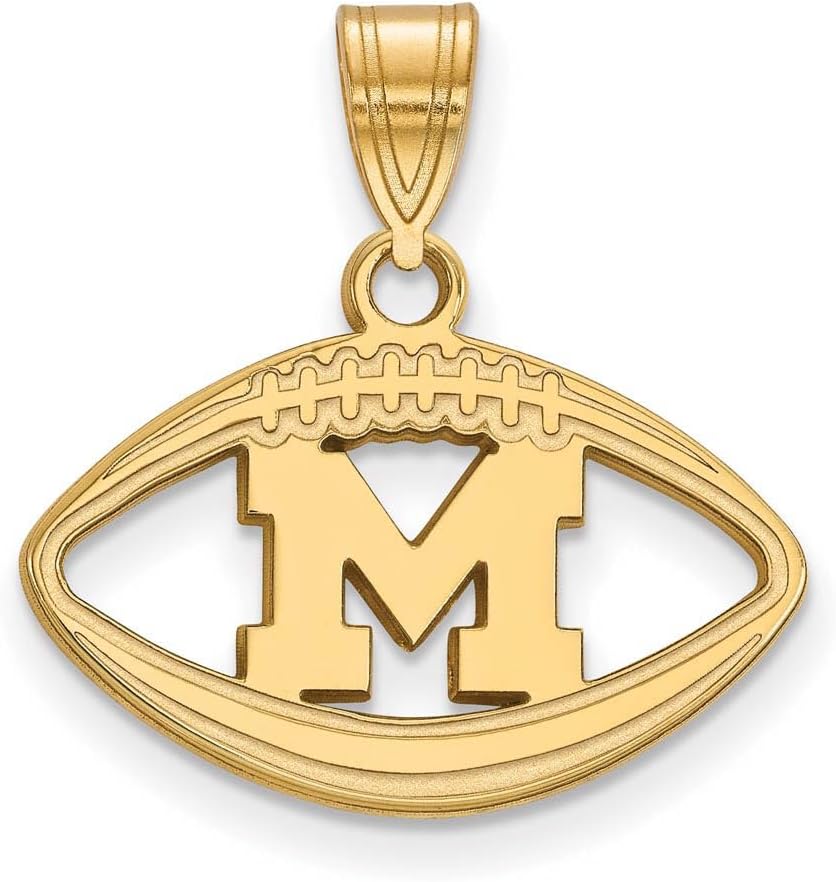 Michigan Pendant in Football (Gold Plated)