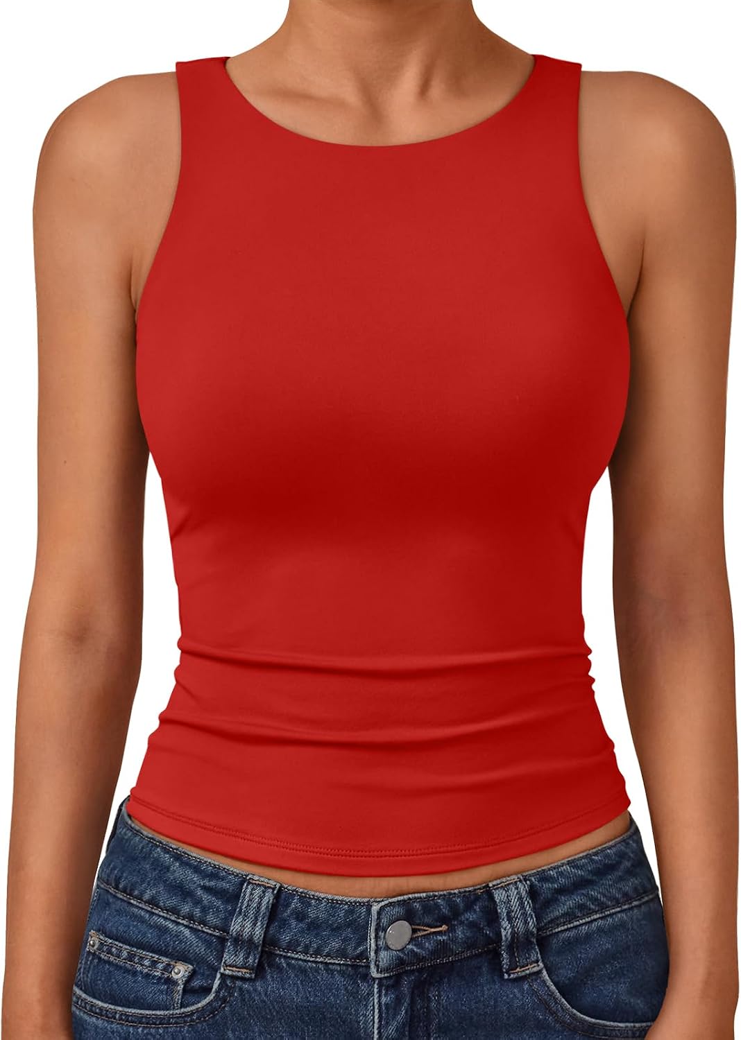 Trendy Queen Womens Double Lined Sleeveless Tank Tops Workout 2026 Summer Clothes