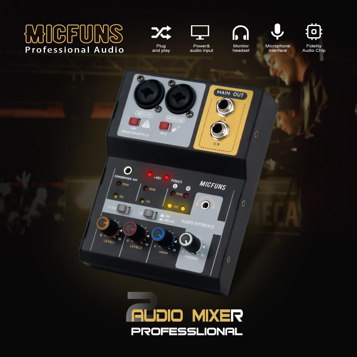 MT2 2-Kanal Audio Mixer