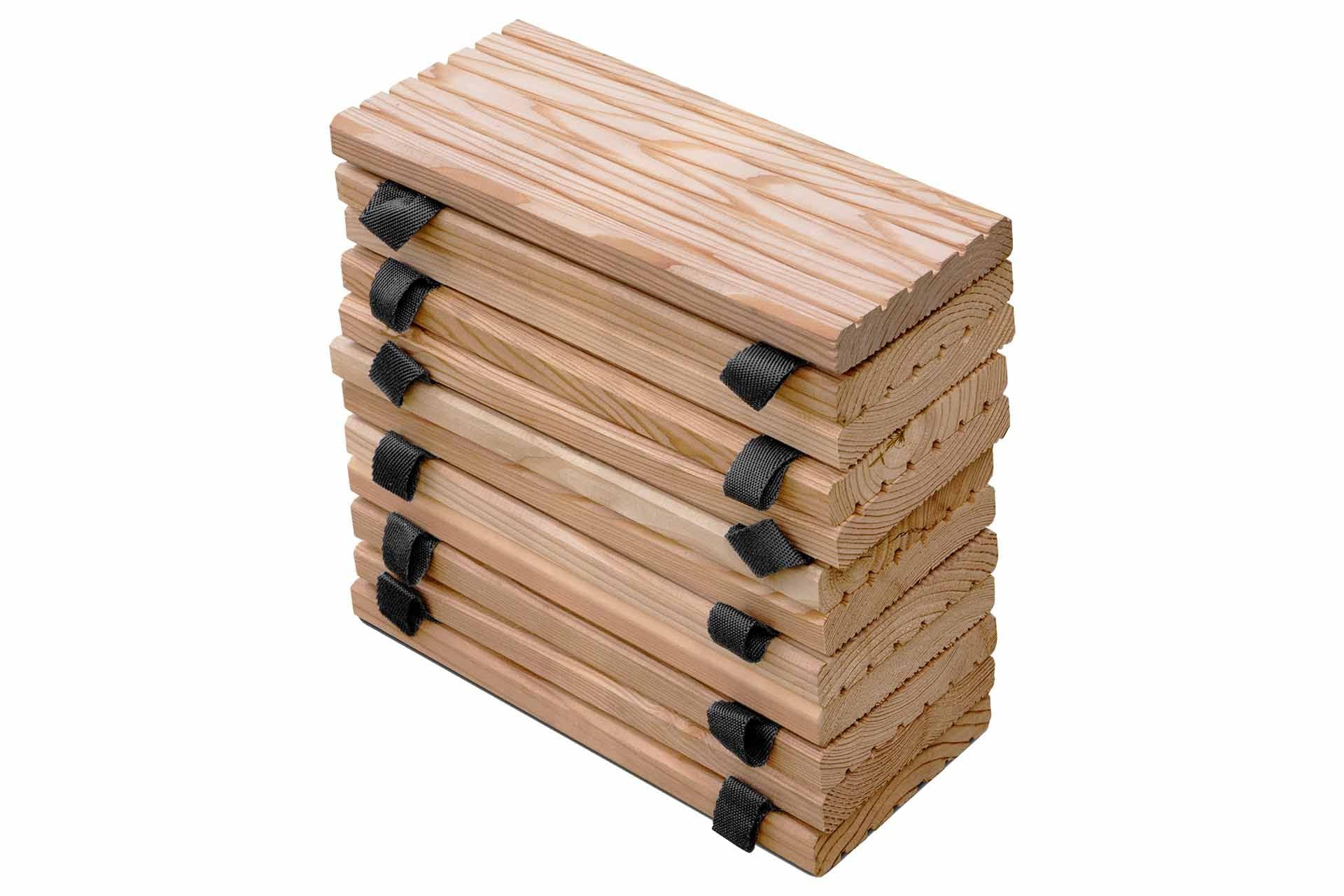 Rollweg aus Lärchenholz – Flexibler Holz-Gehweg für Garten, Teich & Terrasse - 2,5 m lang (35 cm) Gartenweg, Holzweg aus Lärche, zum Ausrollen - Witterungsbeständig für den Garten