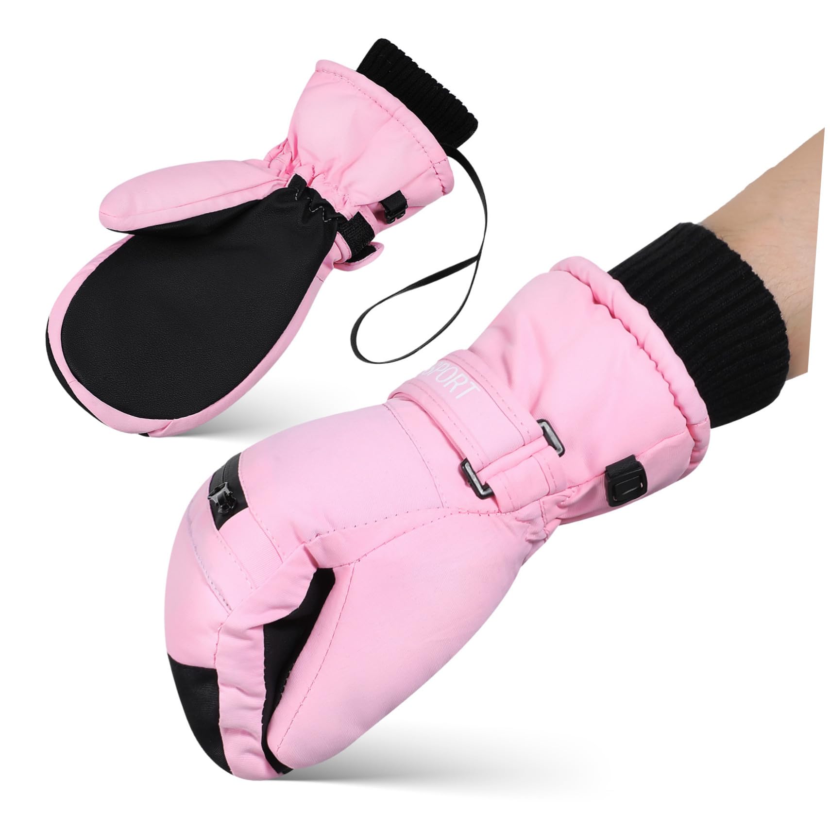 BESPORTBLE Guantes de Esquí Impermeables y Cálidos para Invierno Resistentes al Viento con Pantalla Táctil para Hombre Mujer y Jóvenes Talla Guantes Térmicos Multifunción para Actividades