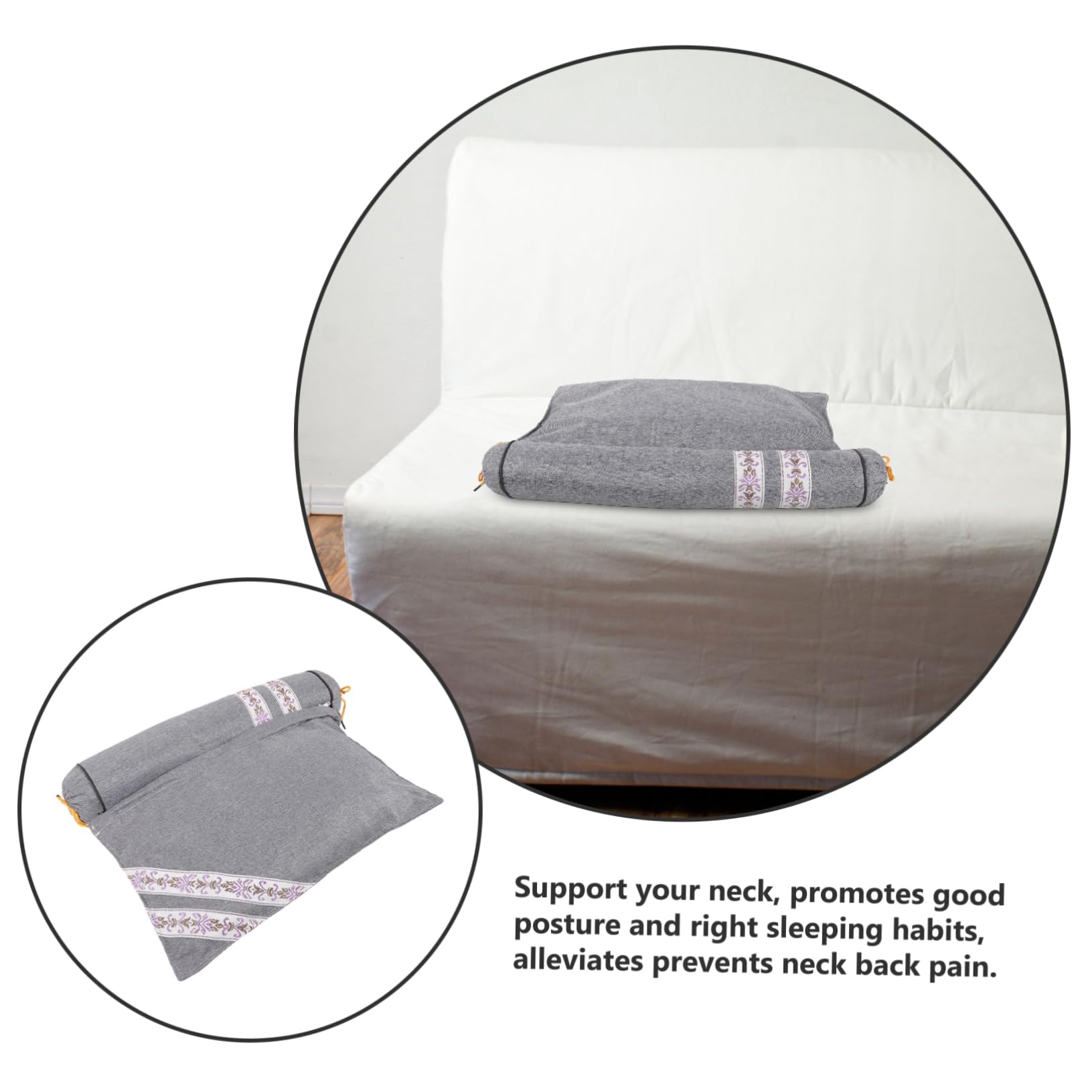 PRETYZOOM Almohada Inteligente Rollo de Cuello para Dormir, Almohada Cervical de Tela Transpirable y Ligera, Adecuado para Cuello y Espalda en Casa o Avión
