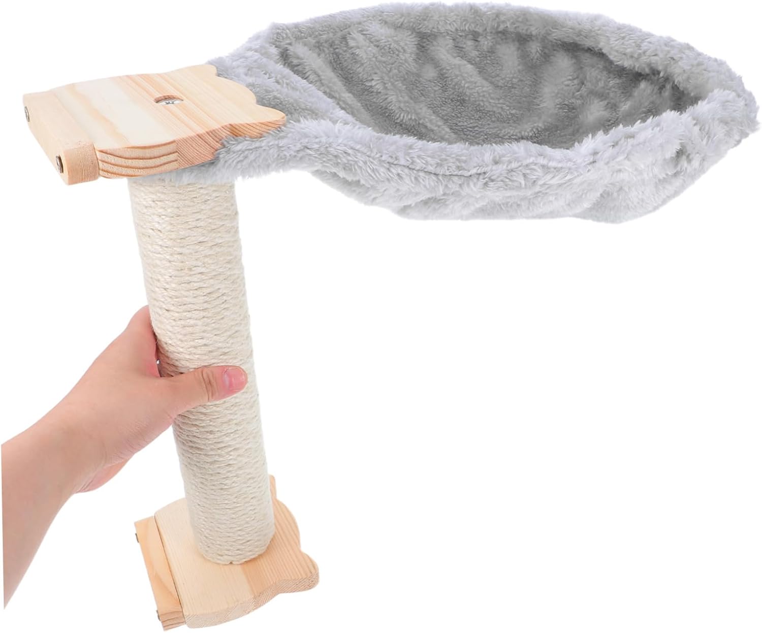 1 Set Spoon Shape Soft Cat Tree Bed Hammock for Indoor Cats Stylish Fluffy Design Easy to Relaxation Spot