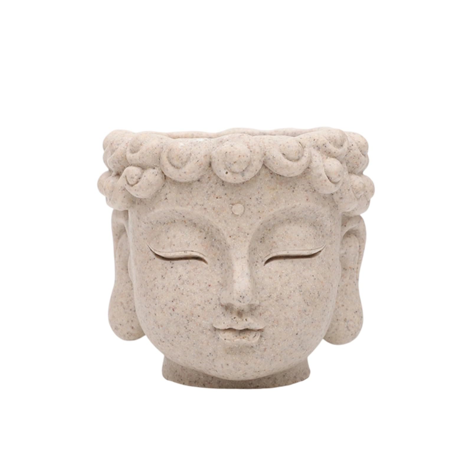 1 Zen-Inspired Resins Planter for Succulents, Indoor Outdoor Decoration with Lightweight Design Indoor Outdoor Plant Pots Decorative Buddhas Statue Succulents Container Durability Artistic Small