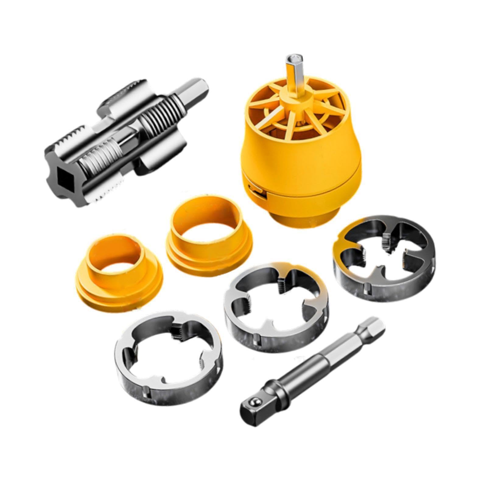 Twisaxc With Electric Dies Pvc Pipe Threader Accessory Designed For Maximum Efficiency In Plumbing Projects And Repair Work Enhancing Versatility And Pvc Pipe Threader Kit,