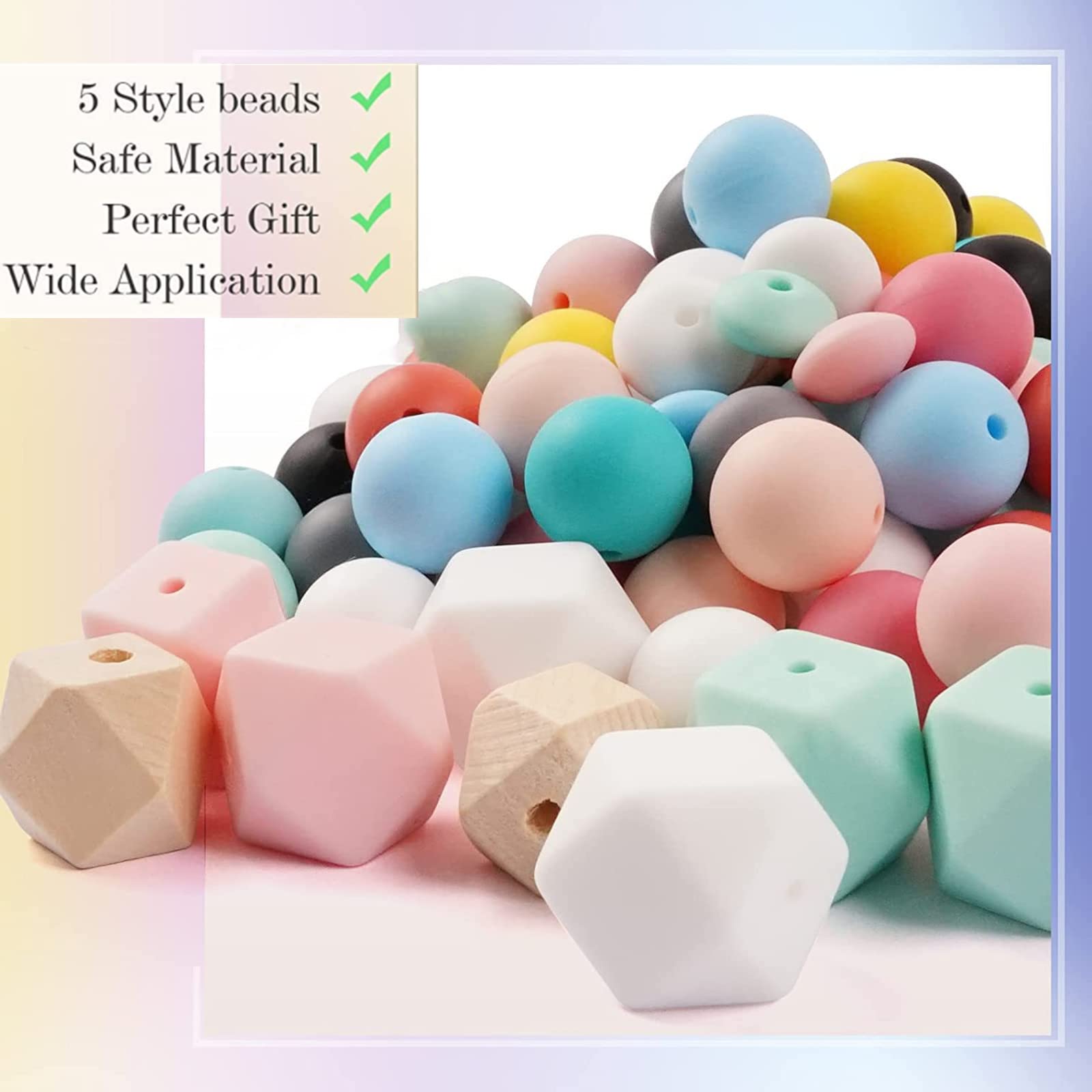 Craftdady 74 perline in silicone a forma di ape, coccinella, fiori, perline in gomma focali, per realizzare portachiavi, gioielli, bracciali, collane fai da te