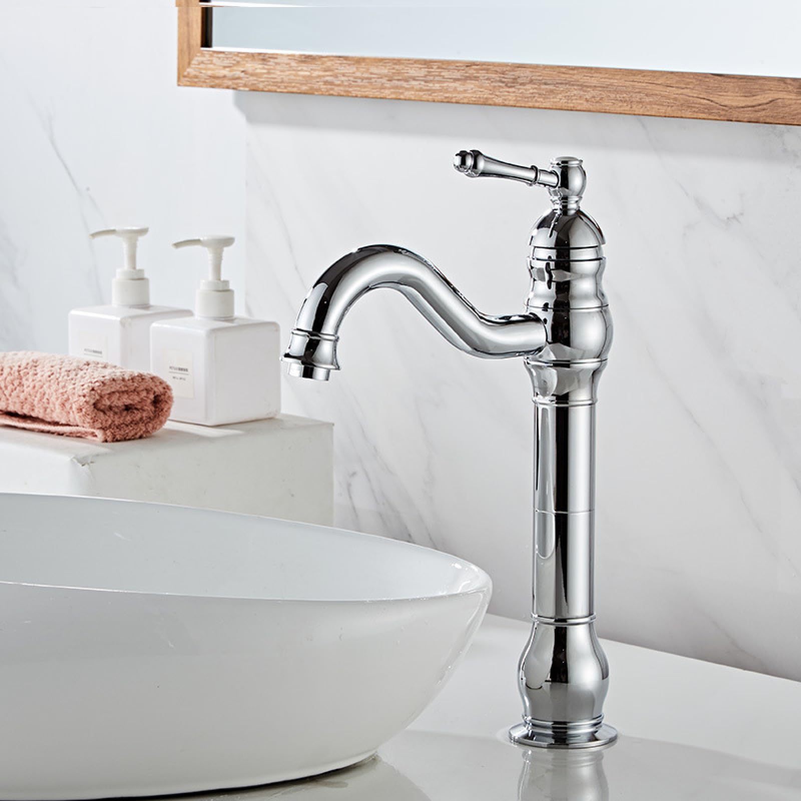 Bathroom All-Copper Hot and Cold Basin Faucet