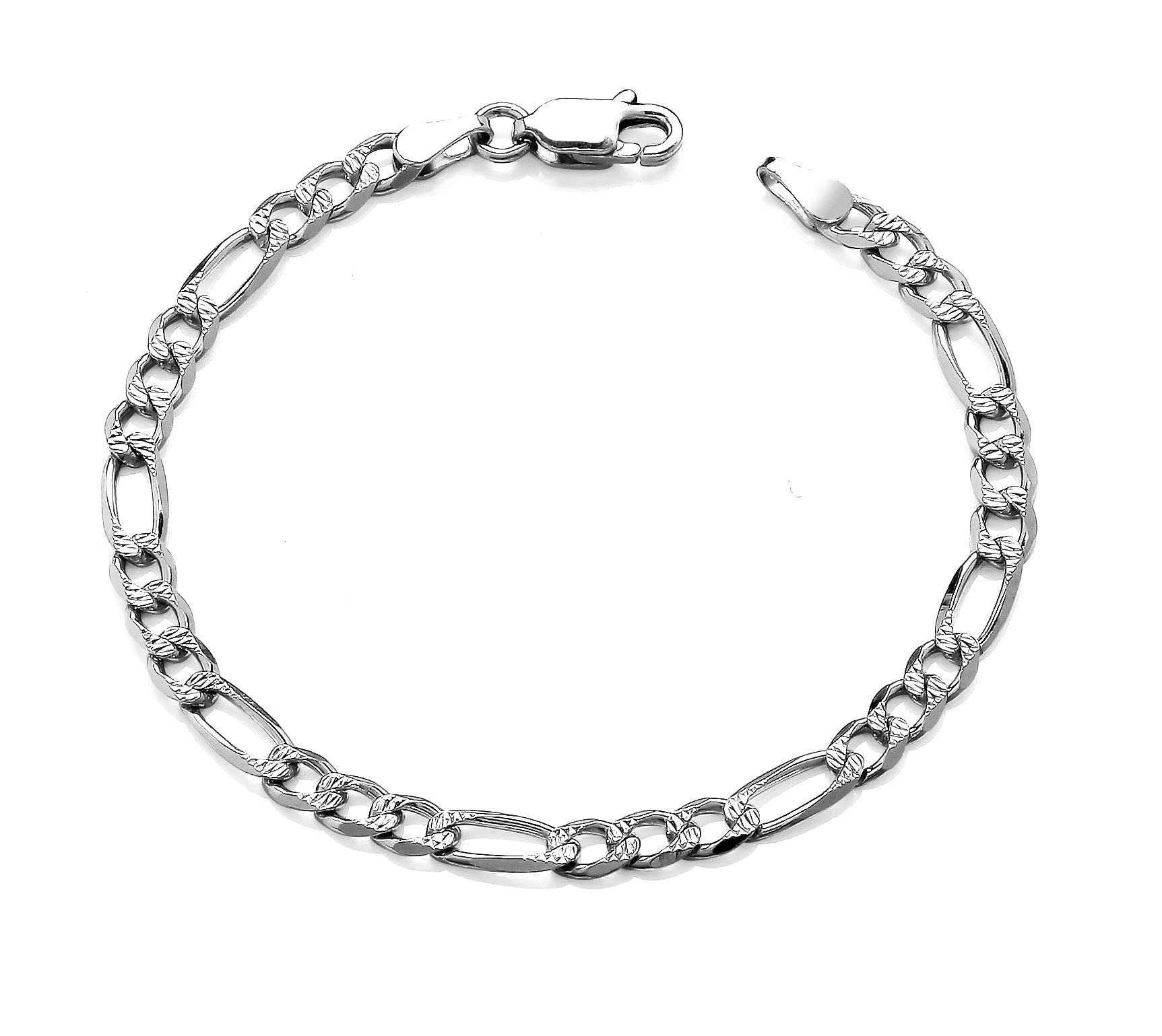 Pulsera infantil de plata para bautizo y nacimiento eslabón Figaro para bebé de 15 cm 4