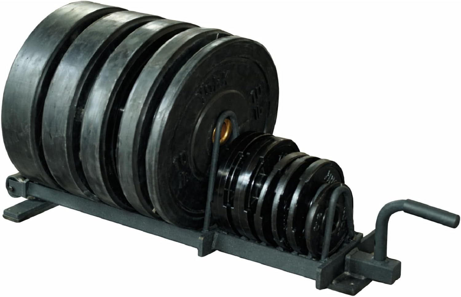 Horizontal Weight Plate Rack Half Set 32.25x12.25" | Heavy Duty Plate Storage Holder for Olympic & Bumper Plates Interchangeable Dividers 360 lb Capacity Gym Weight Organizer - Only Rack