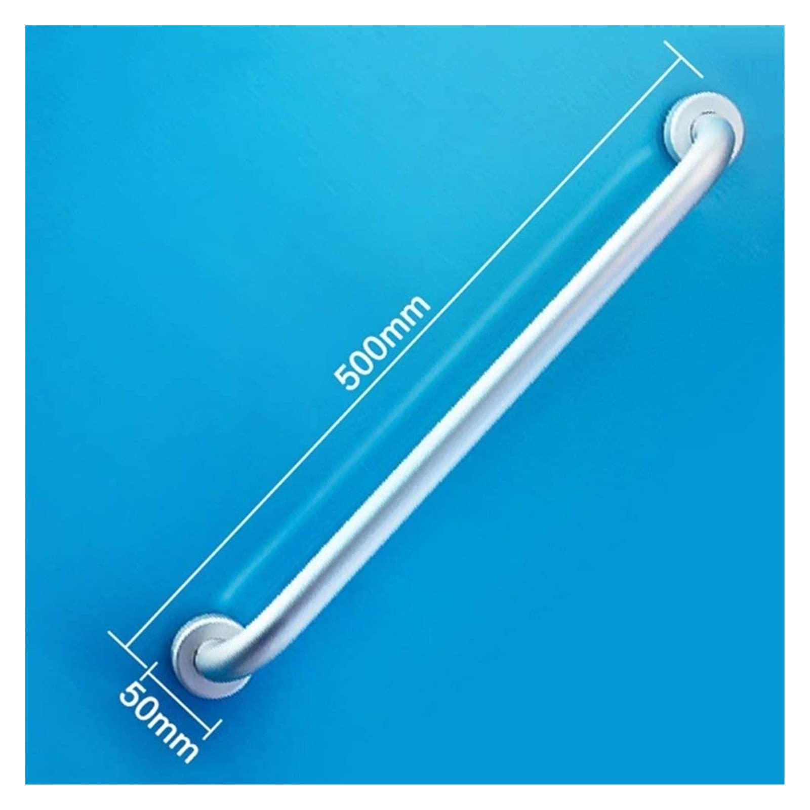 Barras de agarre espaciales de aluminio antideslizante con ventosa de acero inoxidable, soporte de seguridad antiestático (tamaño: 500 mm)