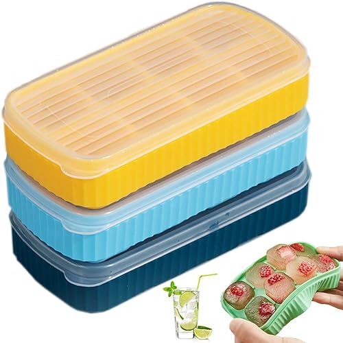 Mini bandejas para cubitos de hielo para congelador, bandejas de silicona para cubitos de hielo con tapa para mini nevera, moldes pequeños para