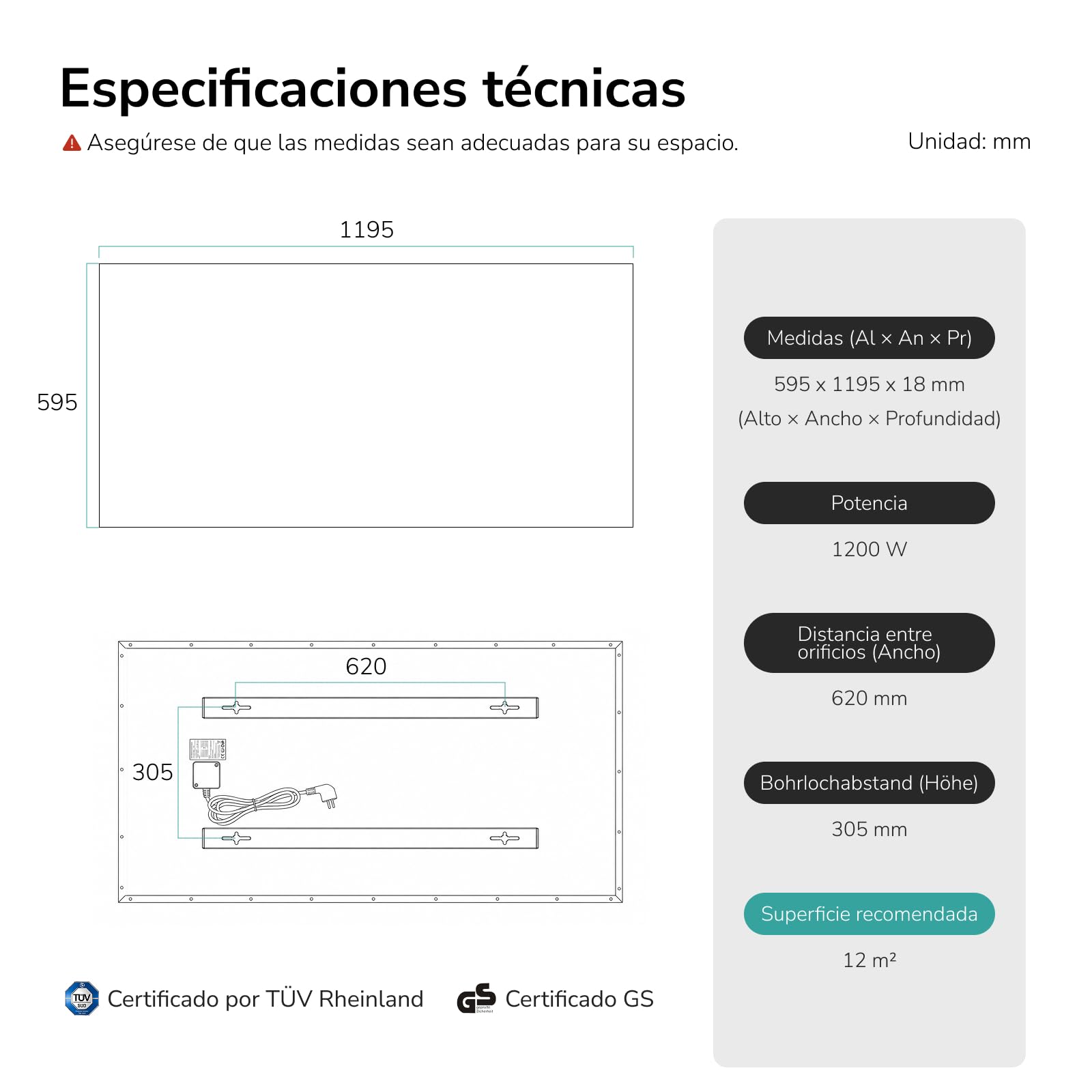 EMKE Panel Calefactor Infrarrojo Sin Marco, Cuadro de Lago al Atardecer