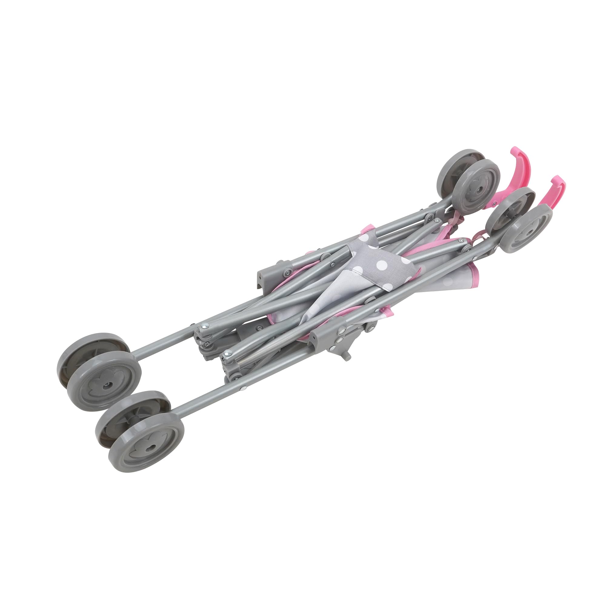 509 Crew: Cotton Candy Pink: Umbrella Doll Stroller - Pink, Grey, Polka Dot - for Dolls Up to 24