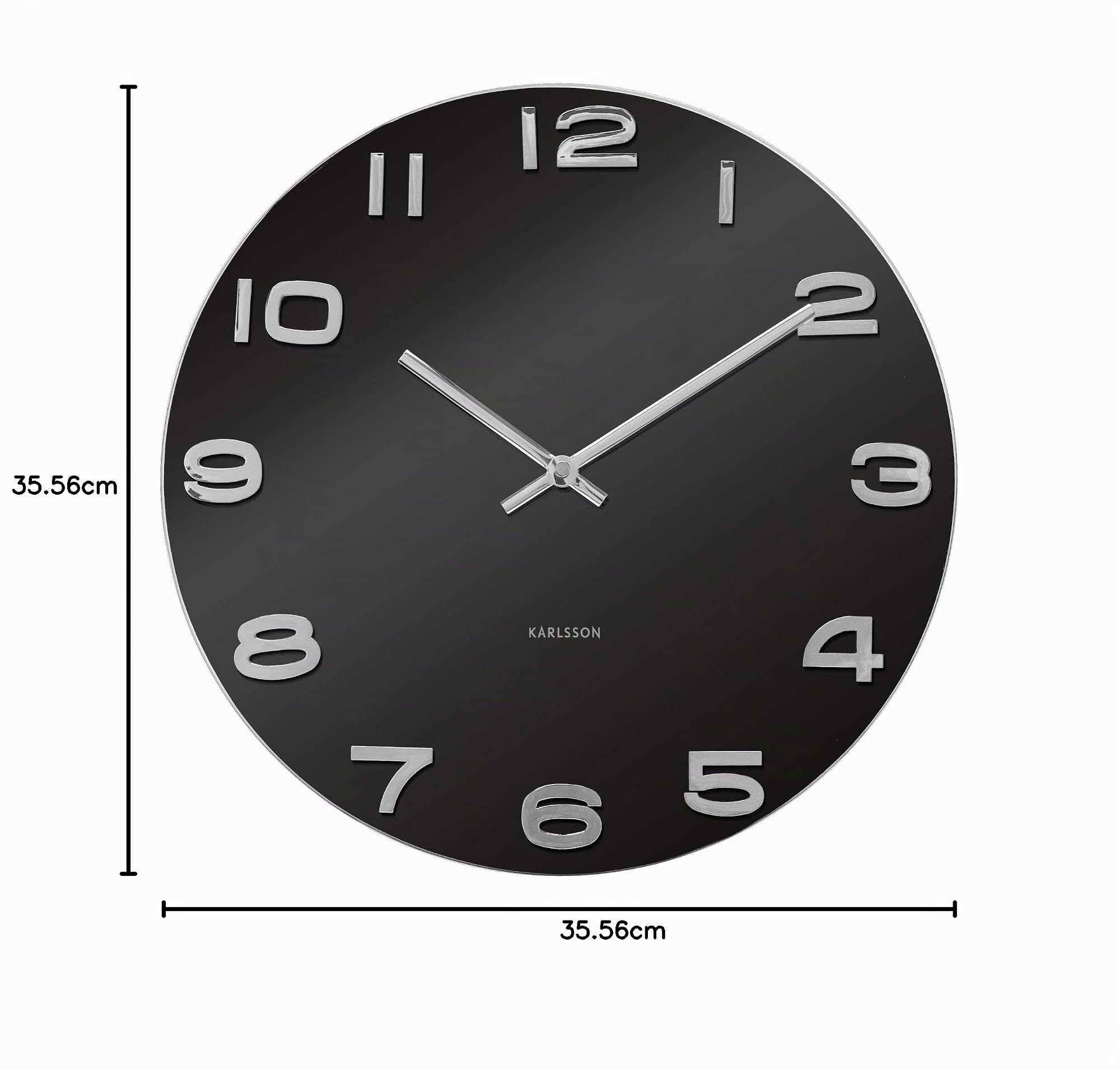 Karlsson KA4401 Vintage Orologio da Muro Tondo, Nero