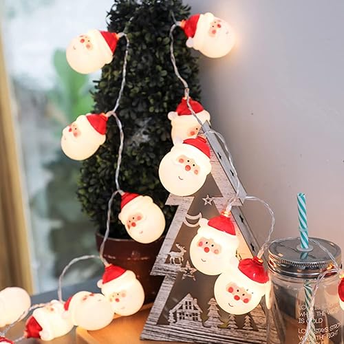 Miniatura 8 de Guirnalda de luces de Papá Noel de Navidad, 4.9 ft, 10 luces LED decorativas, decoración de árbol de Navidad, Año Nuevo, vacaciones, boda, interior