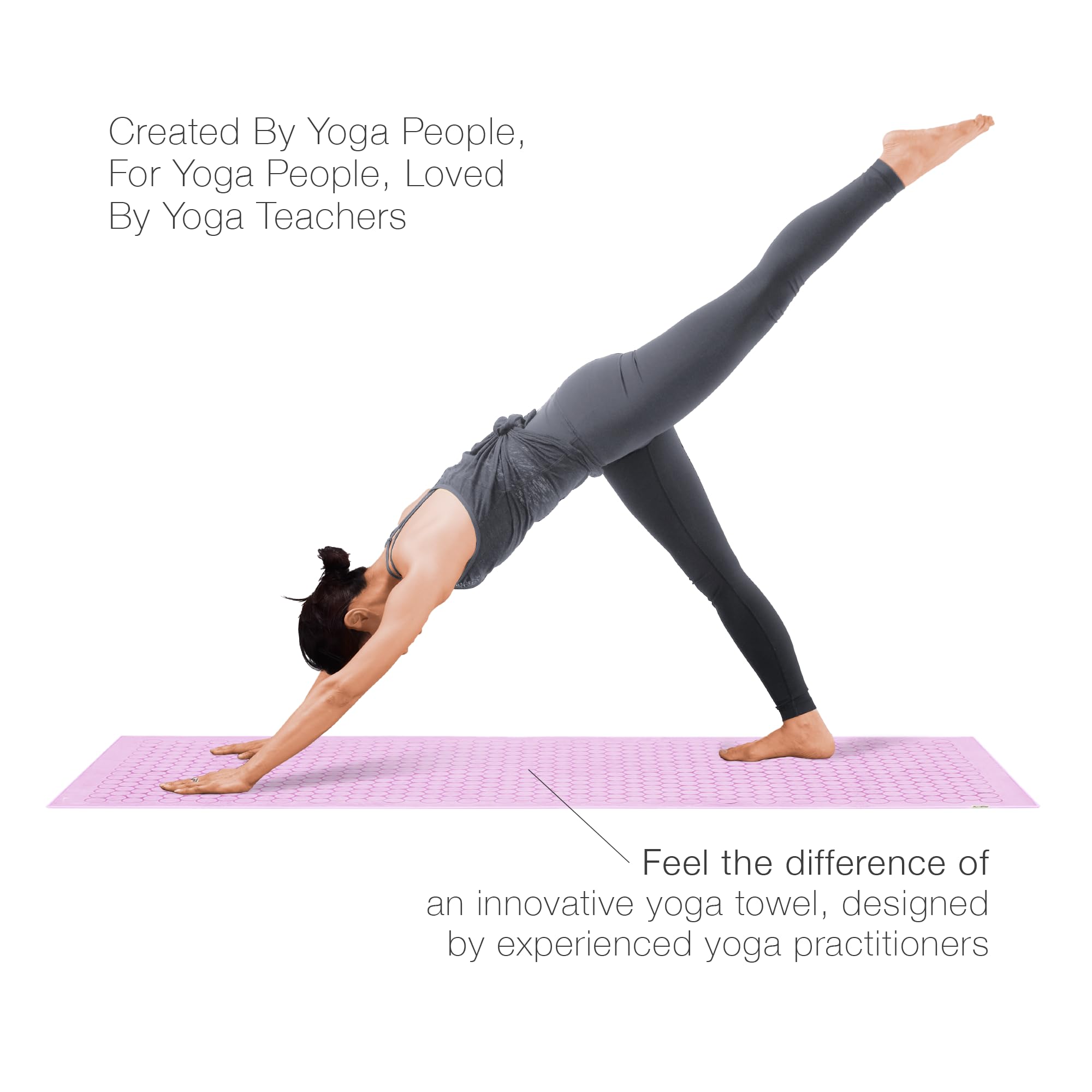 agoy Gecko Touch - Toalla de yoga de microfibra de última generación con agarre antideslizante de silicona de doble cara - Yoga caliente - Ultra absorbente, fácil de lavar, apta para viajes - 30%