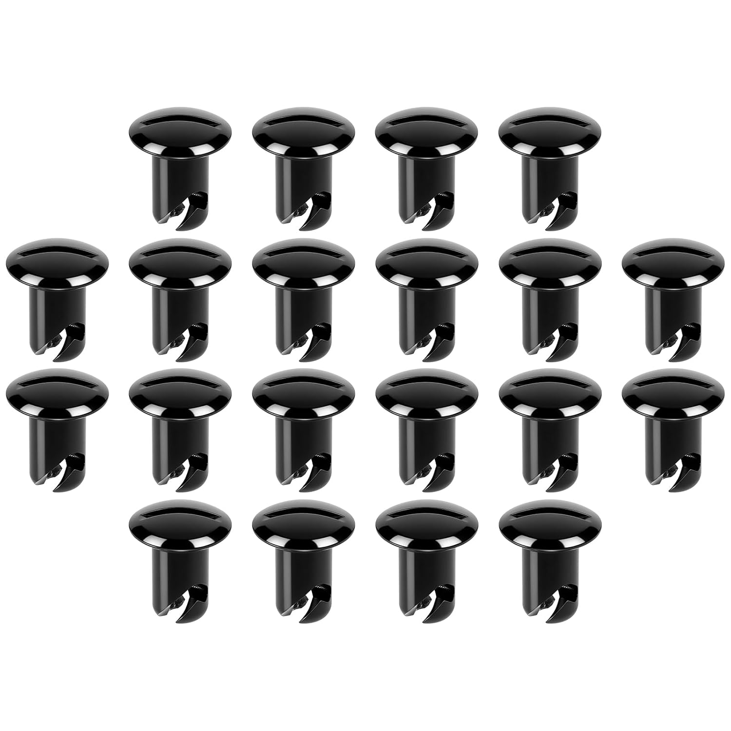 7075-Aluminum 7/16" Quarter Turn Dzus Fasteners, 500 Grip Button Oval Head Fastener, Black (20-Pack)