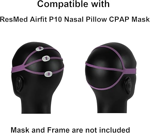 Miniatura 8 de Airfit P10 Headgear CPAP de repuesto mejorado, paquete de 2 cascos de repuesto compatibles con ResMed Airfit P10 Nasal Pillow CPAP correas de