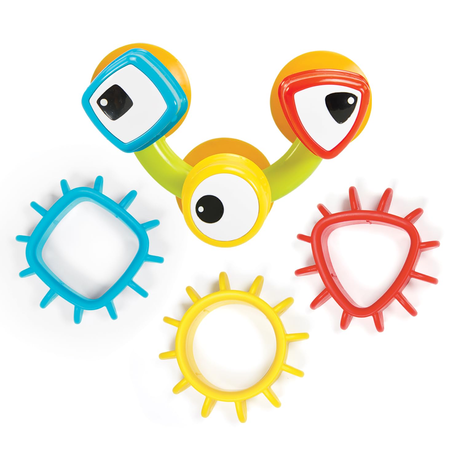 Yookidoo Kids Bath Toy, Cups ‘N’ Gears Water Set, Includes 3 interchangeable bath cups, Suction Cups, 3 Googly Eye Gears - Image 4