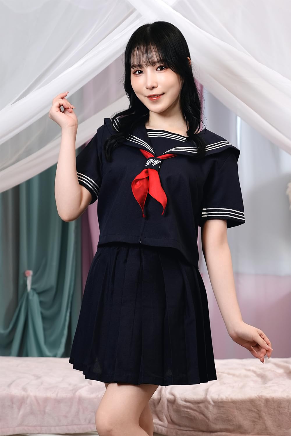 Amazon.co.jp: Be With 青空セーラー 制服 セーラー服 紺 Mサイズ