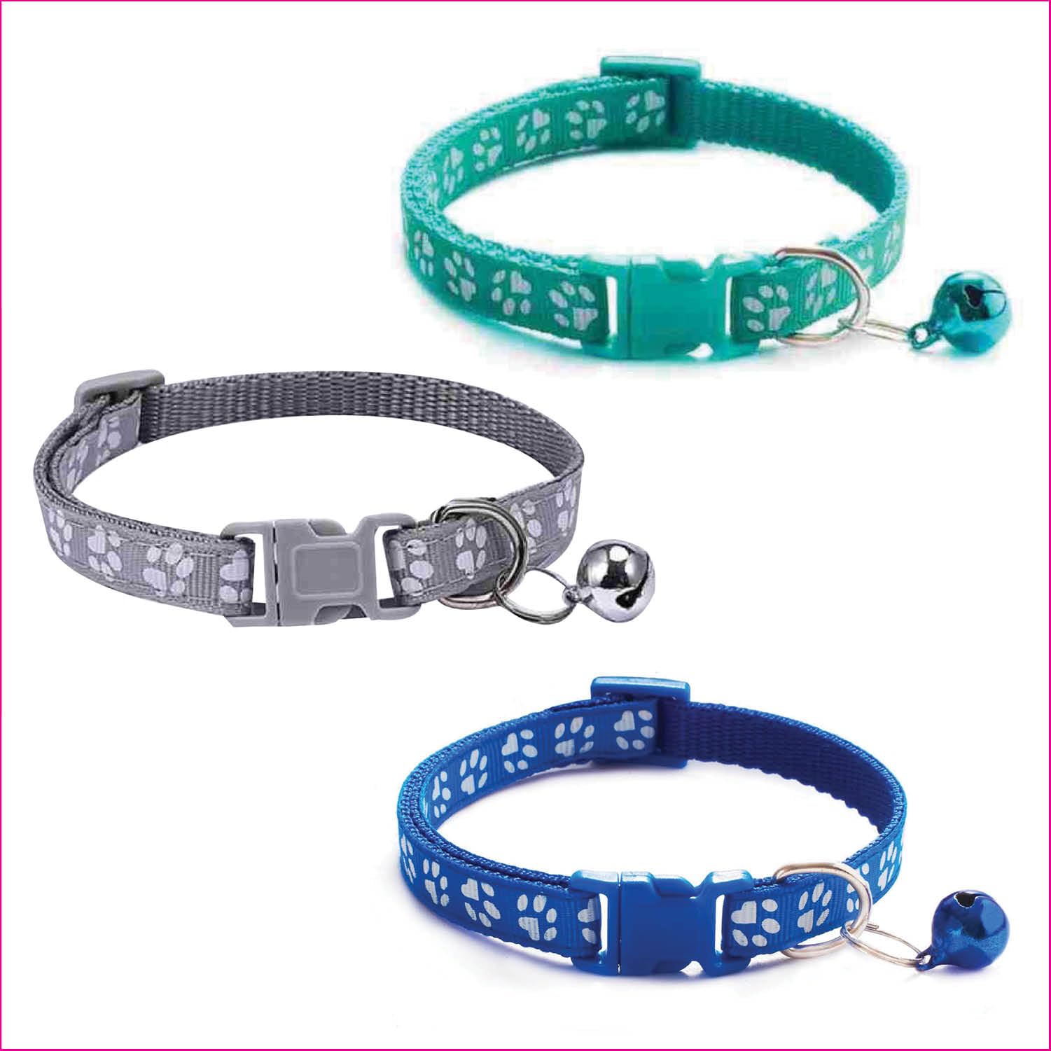 Litvibes Cat Collars Set of 3 with Bell,Kitten & Small Dogs Soft Adjustable Collar Safe,Solid & Protection Breakaway for Cats & Puppies,Cute Kitty with Paw Print-(Turquoise,Grey,Dark Blue) (B0D1CDJZY3) Amazon Price History, Amazon Price Tracker