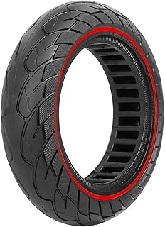 TVAAGHBCBR Neumático sólido de 10 Pulgadas, Caucho 10x2,50, Compatible for Piezas de Patinete eléctrico Ninebot MAX G30 G30P G30LE G30LP 60/70-6,5(Rosso)