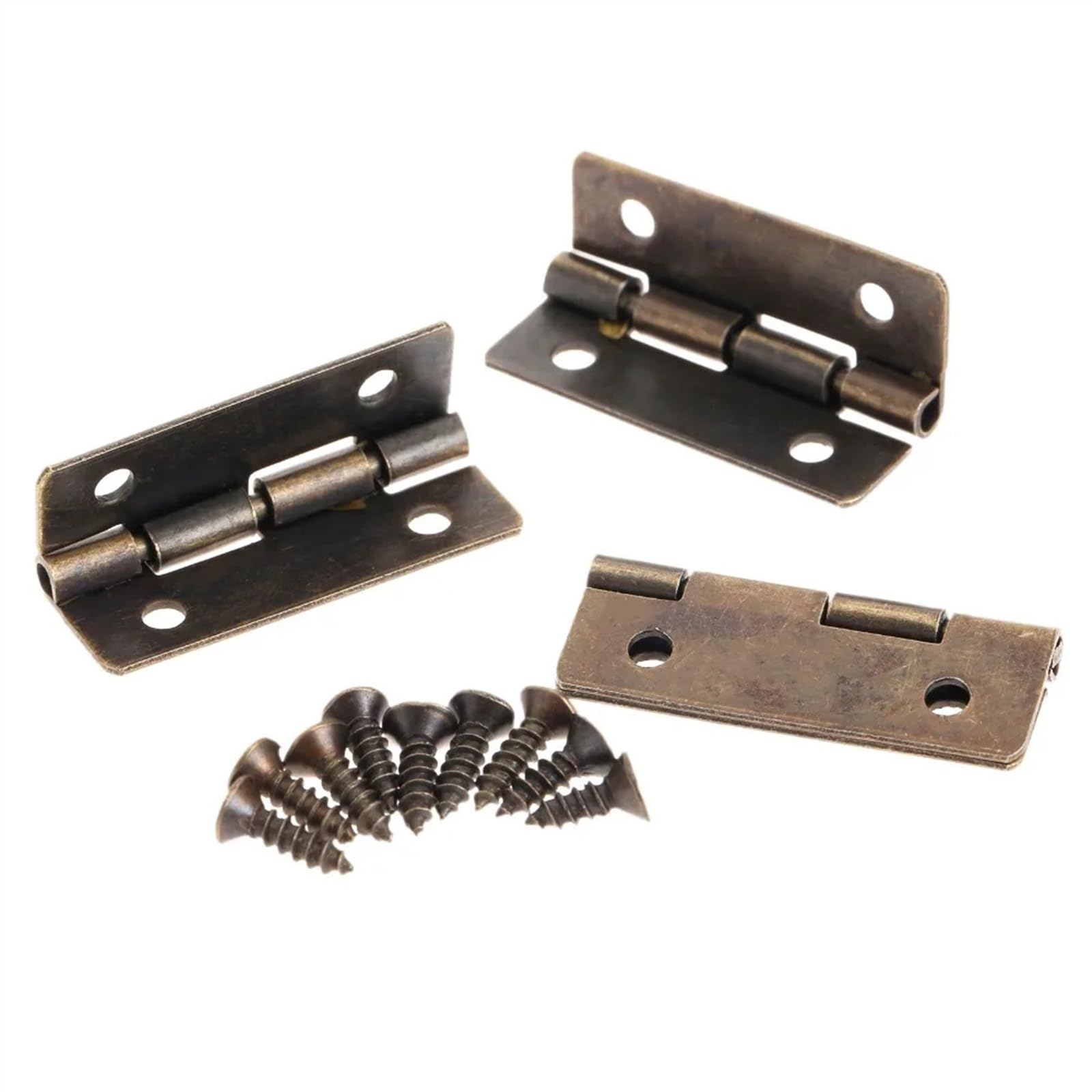 Charnières en laiton pour meubles et boîtes en bois (Lot de 12 avec vis de fixation incluses)