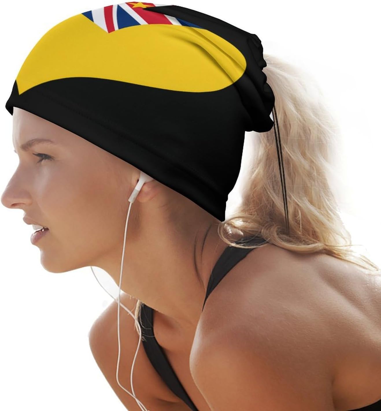 Love Niue Flag Unisex Neck Gaiter Face Scarf Cover Sun Hoods for Outdoor Hiking Skiing