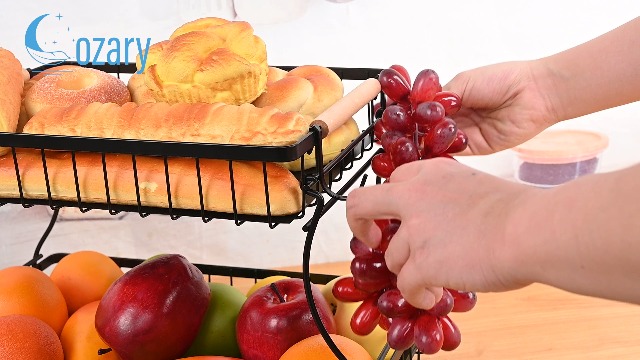 BOPHIS Cesto Portafrutta A 2 Livelli In Acciaio Inox – Staccabile E Salvaspazio Per Cucina (32x30x18 Cm) - 5