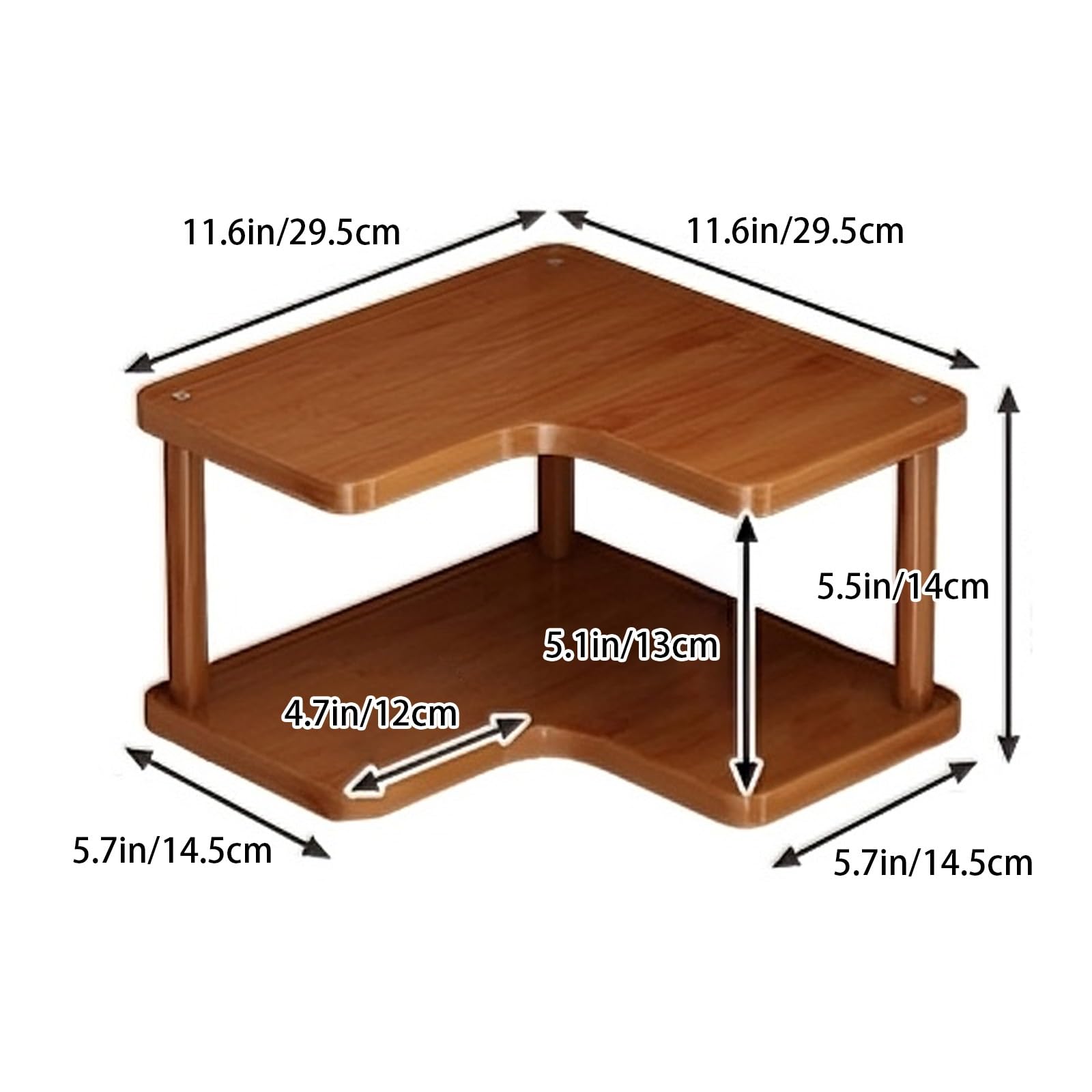 Organizer angolare da scrivania, autoportante, compatto, per tazze (bambù) per ufficio, camera da letto, cucina, bagno (29,5 x 29,5 x 14 cm)