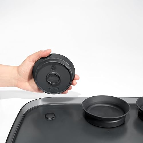 Miniatura 10 de Madesmart dipware - Bandeja de servir de 3 cuencos para aperitivos y aperitivos bandeja reutilizable con 3 cuencos plegables y extraíbles multiusos,