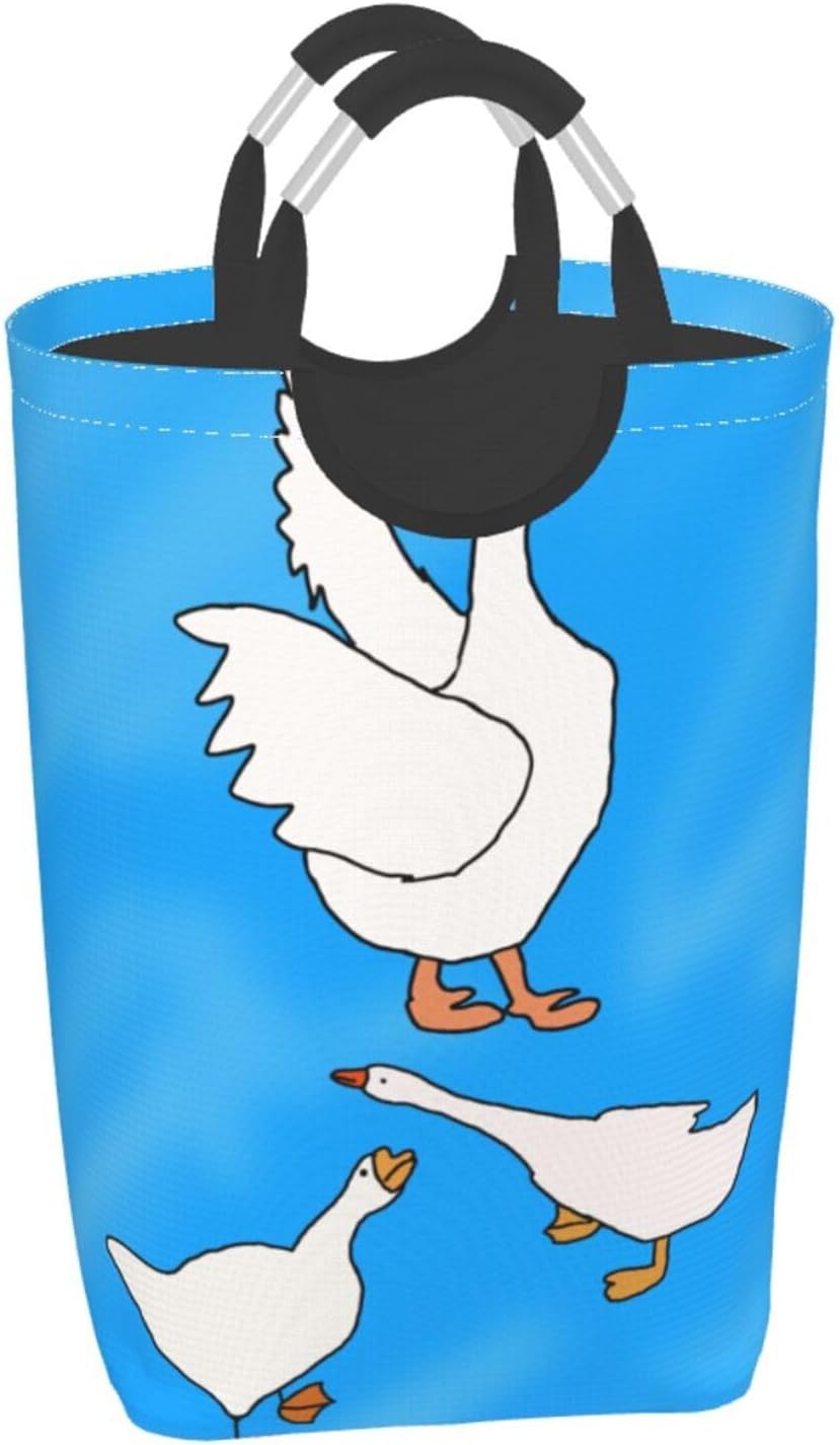 White Goose House Square storage bag 50L, suitable for multiple scenes, foldable dirty clothes storage basket.