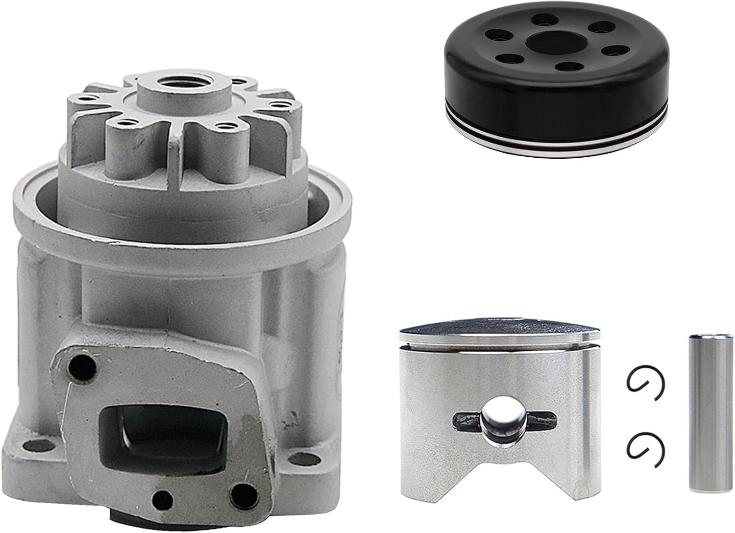 FLMLF Cylinder Head and Water Cooled Cover with Piston Kit for Zenoah CY RCMK RC Marine Engine G290PUM (Black)
