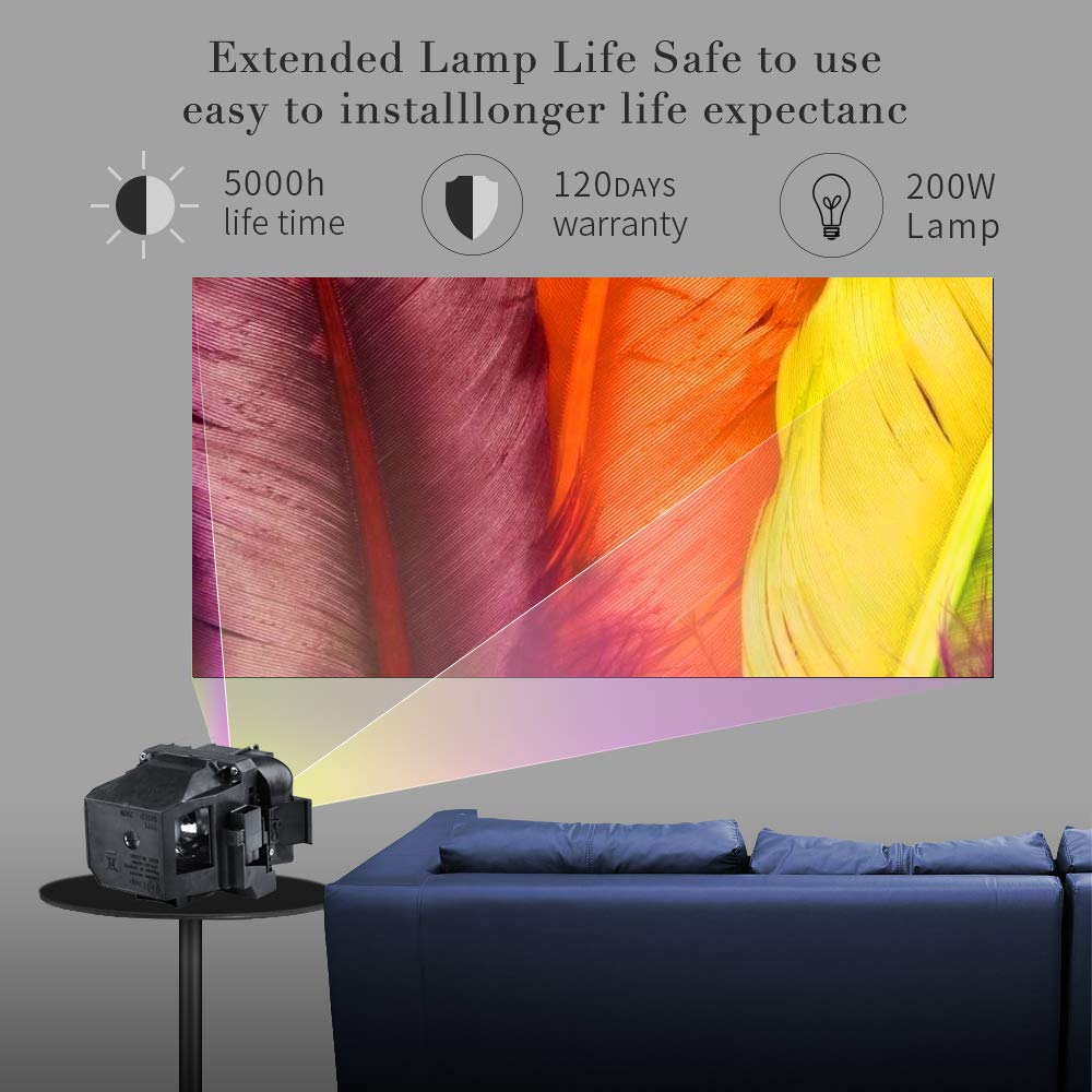 V13H010L78 Lámpara de Repuesto con Carcasa para Epson ELPLP78 PowerLite Home Cinema 2030 2000 730HD 725HD 600 VS230 VS335W EX3220 EX6220 EX7220 EX7230 EX7235 EX5220 proyectores