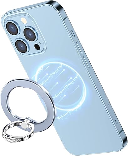 AUROX Soporte magnético para anillo de teléfono para iPhone 17, 16, 15, 14, 13, 12, agarre magnético para teléfono Magsafe, accesorios de rotación