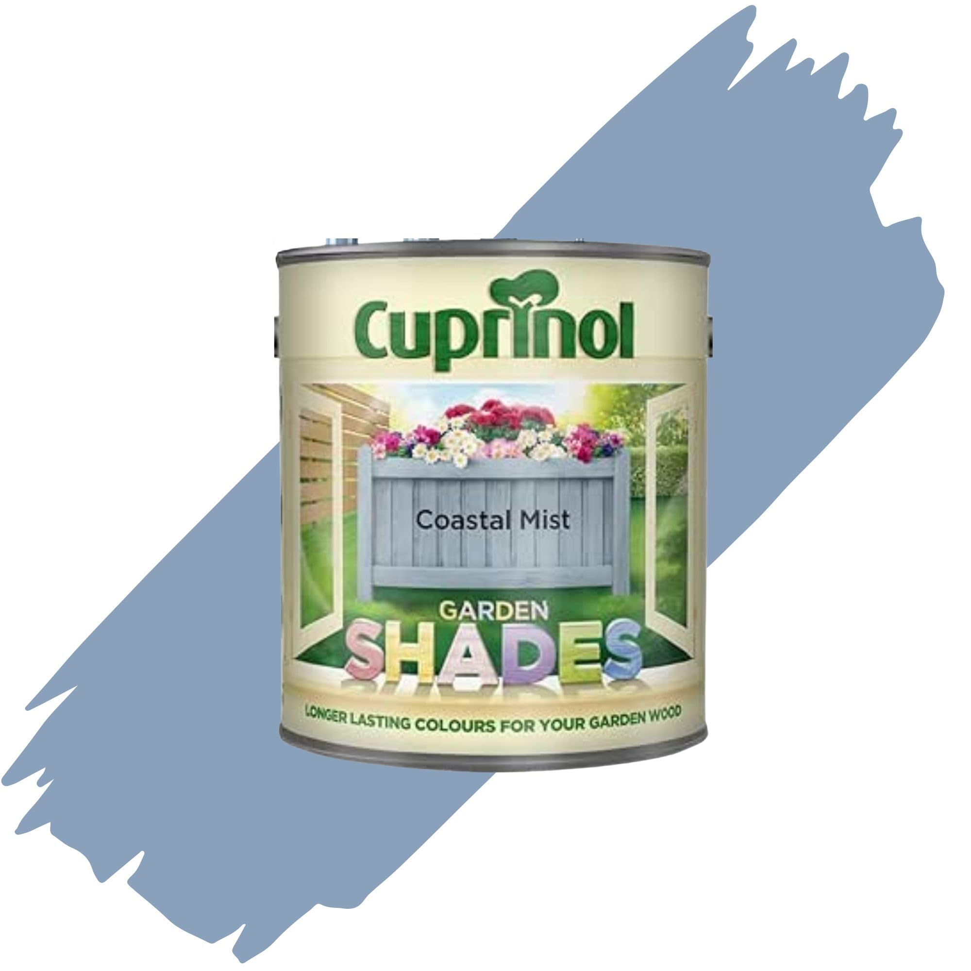 AOC24 1L Garden Shades Fence Paint, Outdoor Wood Paint For Garden Sheds, Furniture, Fences, Exterior Wood, Water Based Paints For Outdoor Surfaces, Brick, Pots (Coastal Mist)