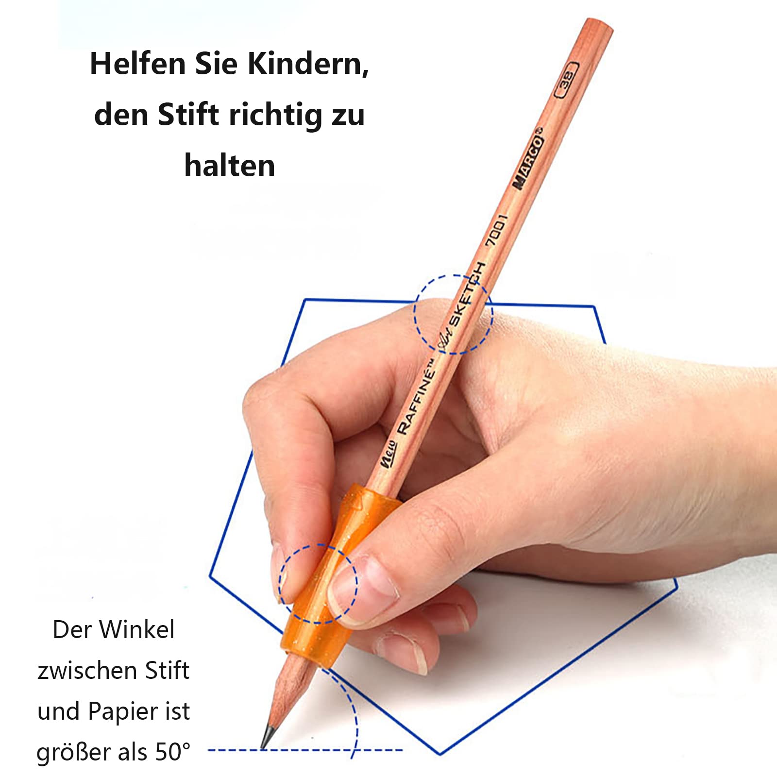 15 Stück Bleistiftgriffe Für Kinder – Schreibhilfe Zur Haltungskorrektur, In Blau, Für Verschiedene Altersstufen