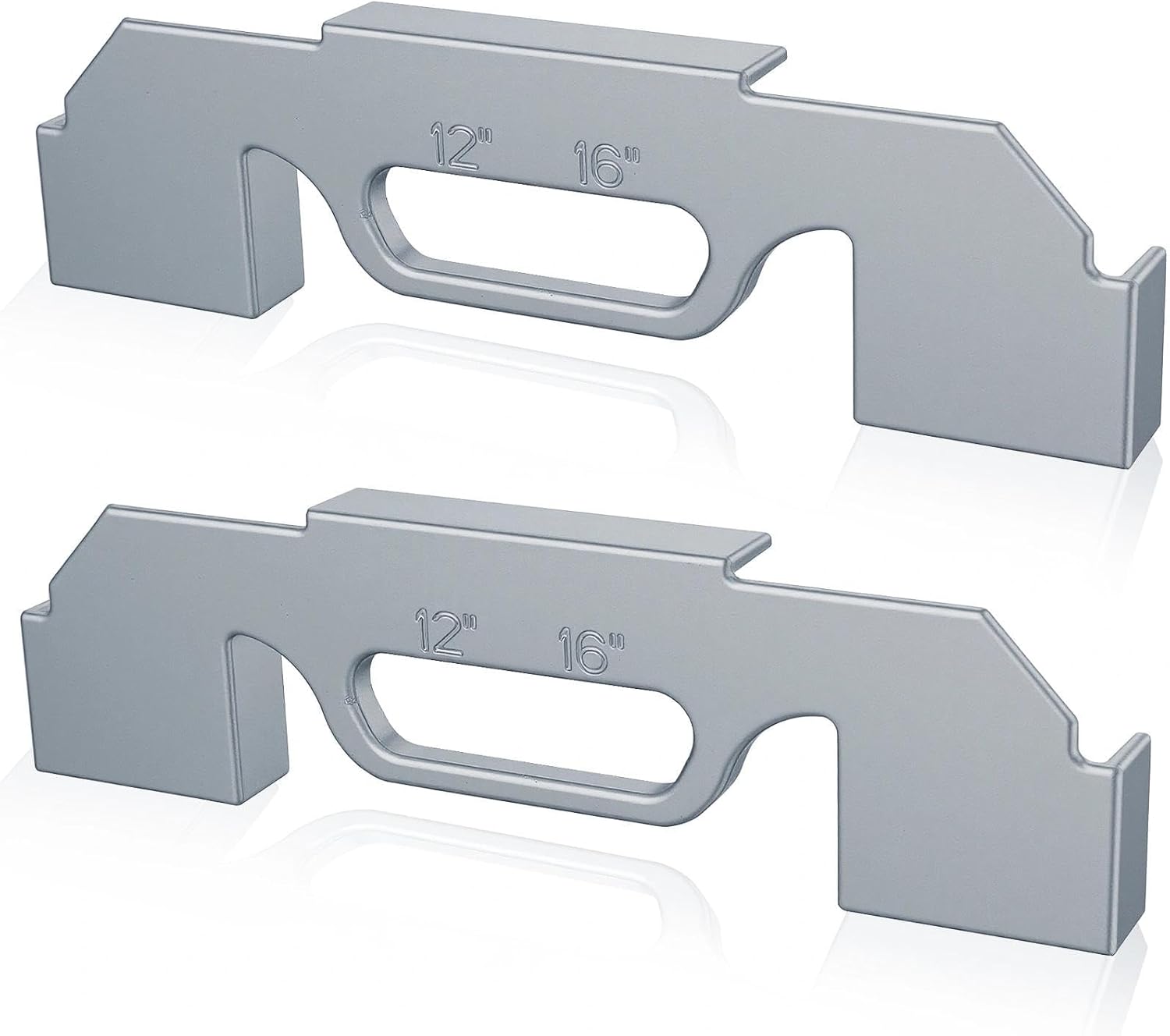 2Pcs 3 in 1 Framing Tools, 12", 14"&16" On Center Stud Layout Tools, Cast Aluminum Stud Spacer Framing Tool, Framing Jig for Wall Roof Floor or Ladder