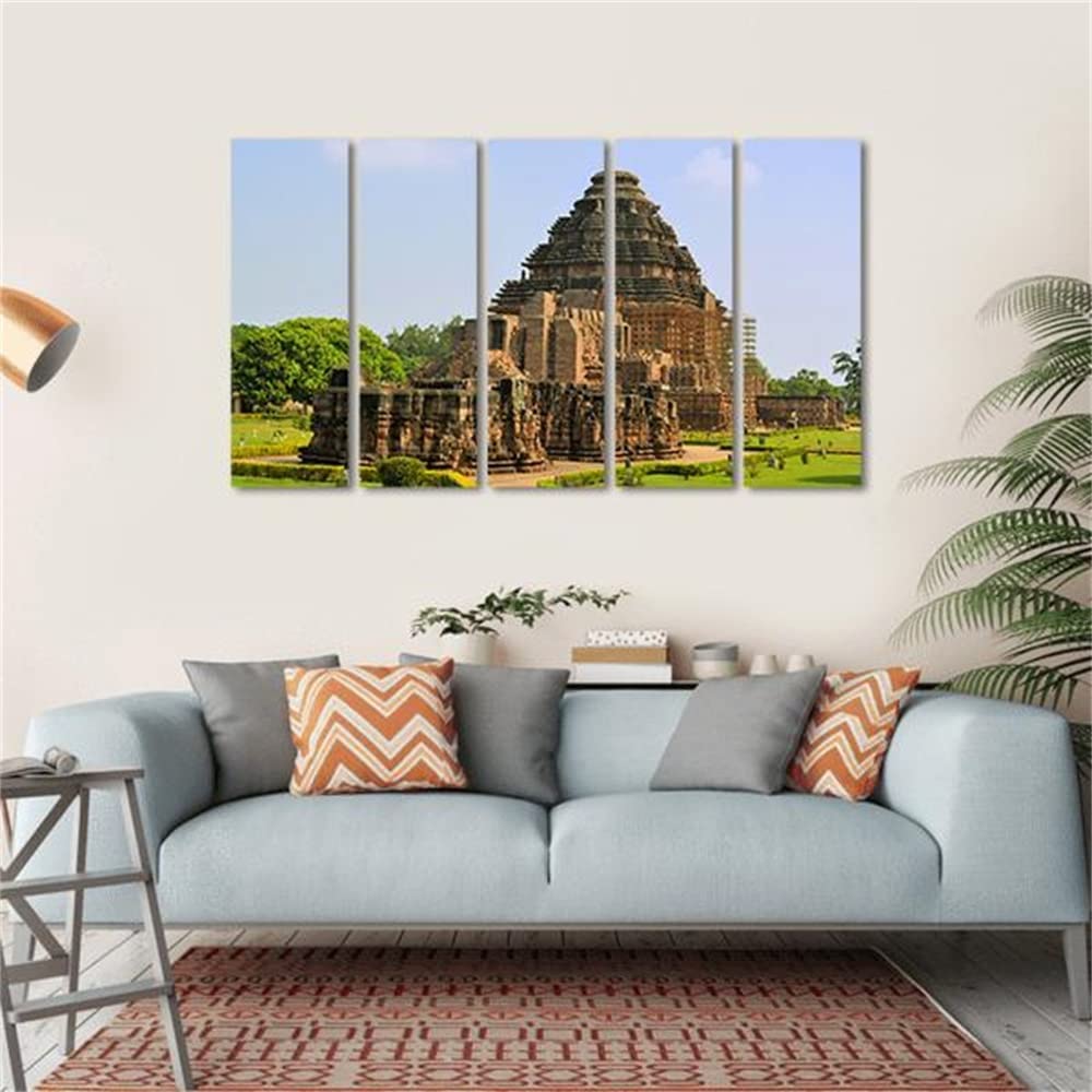 ERGO PLUS Modern Artwork Wall Art Canvas Abstract Paintings - Konark Sun Temple - Decor for Living Room Bedroom Kitchen - 52x30in