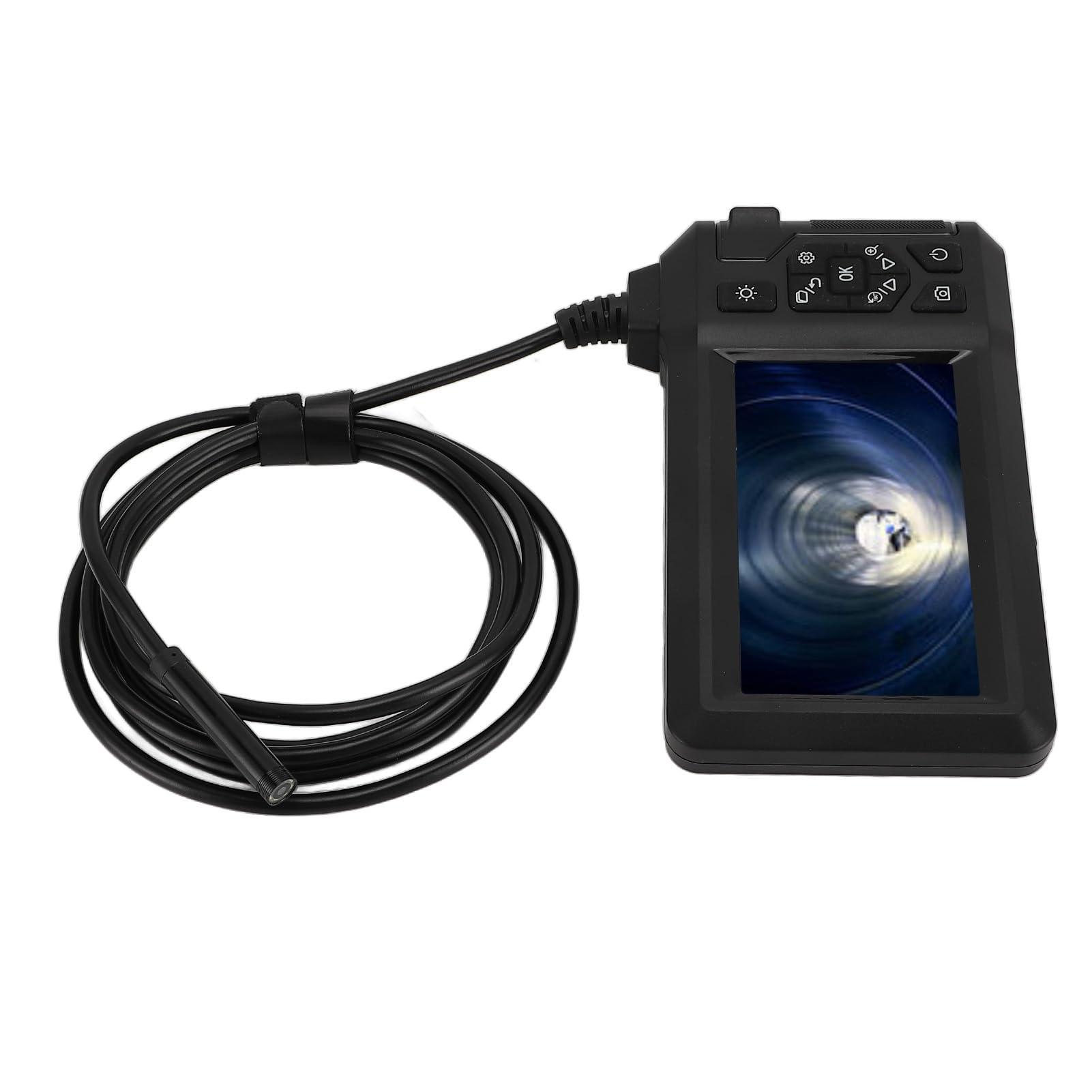 Boroscopio 1080P, Cámara de Inspección LCD de 4,3 Pulgadas con Cable Flexible de 2 M y 8 Luces LED, Endoscopio IP67 para Mantenimiento de Automóviles, Fontanería, Reparación de