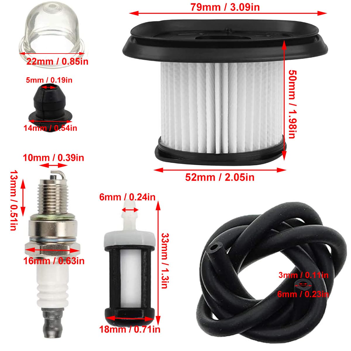 ZAMDOE Carburateur BG86 pour Stihl BG86C moteur de souffleur de feuilles, 4241 120 0623, 4241 120 0616, avec filtre à air HD2 + bougie d'allumage + conduite de carburant + filtre à carburant