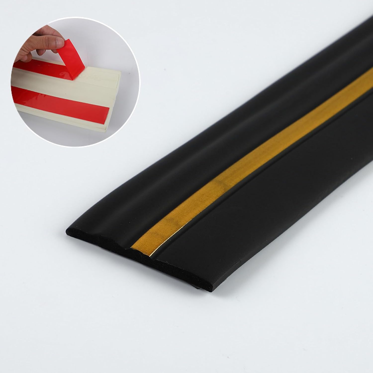 Peel and Stick Wallpaper Border Self-Adhesive Wall Border Sticker Home Ceiling Decorative Border for Bathroom Living Room Kitchen Black Gold 12.5 x 500 cm