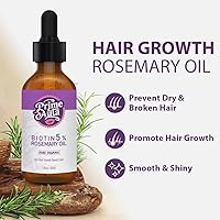 Vista 4 de Prime Auta Aceite de romero orgánico para el crecimiento del cabello con biotina 5%, 2 onzas líquidas, cuidado del cabello y la barba
