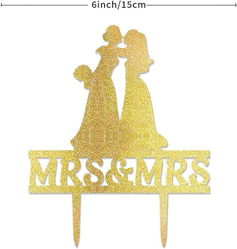 Miniatura 5 de Bride And Bride Silhouette Wedding Cake Topper Mrs And Mrs Lesbians Cake Topper Bride & Bride Rustic Cake Topper Hers And Hers Engagement Cake