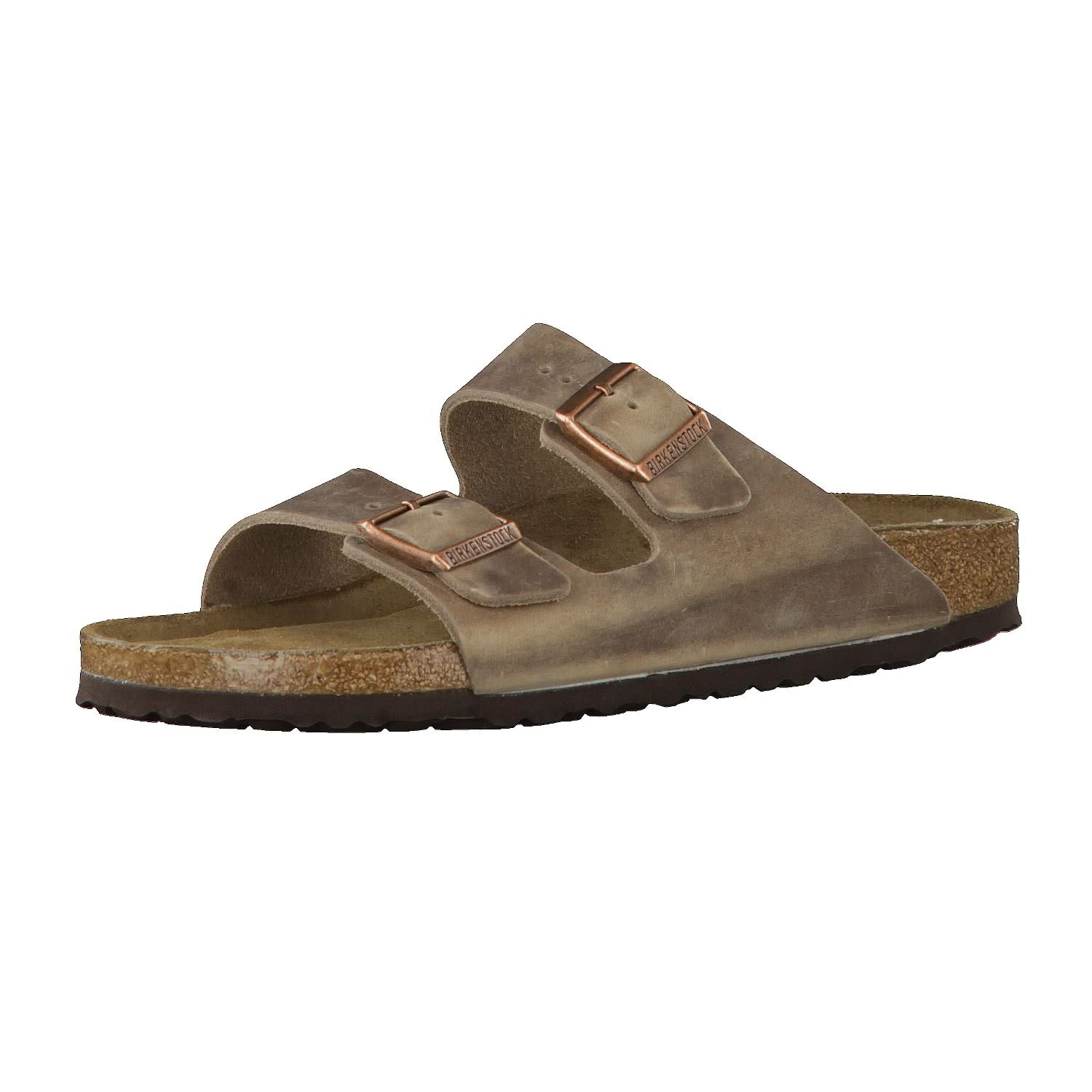 Birkenstock Men's Arizona SFB Tabacco, Oiled Leather Slippers, Tobacco Brown, 9.5 UK