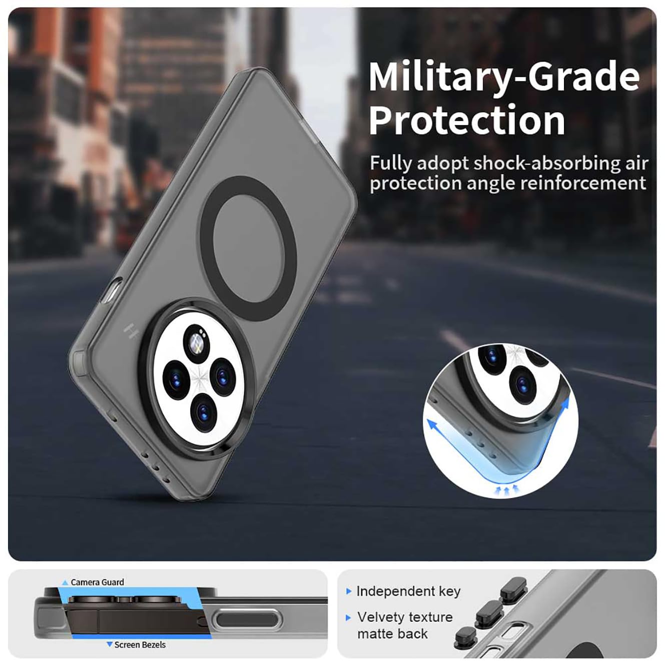DG.MING Custodia Portafoglio In Vera Pelle Per Oneplus 13: 2-in-1 Staccabile Con Supporto Magnetico E Slot Carte, Blu - 2