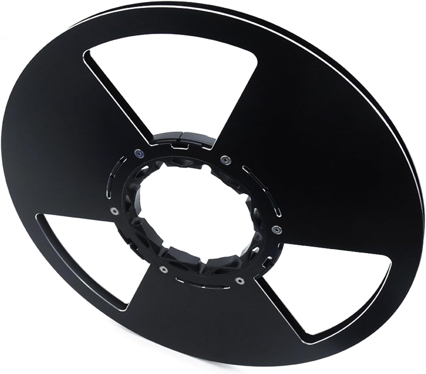 10inch Aluminum Tape Reel Empty Take Up for Recorders Durability Metal Spool Smooth Silver Tape for Studio
