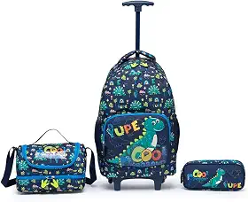 Kit Mochila Rodinhas Infantil Lancheira Estojo Escolar Reforçada Viagem